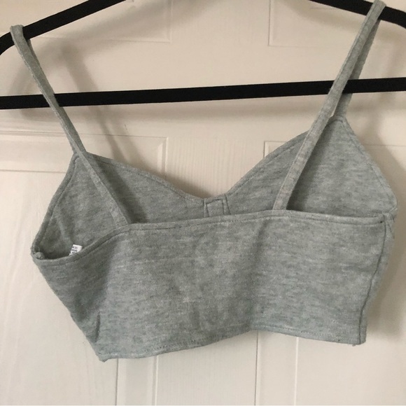 Zara Grey Knit Crop top/bra top - Picture 3 of 7